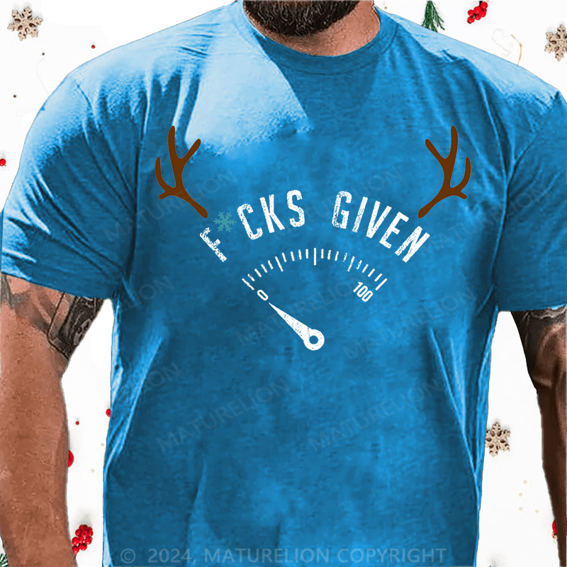 Matuerlion Christmas T-Shirt Fcks Given Cotton T-shirt