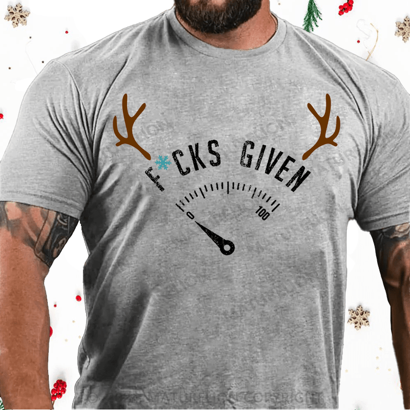 Matuerlion Christmas T-Shirt Fcks Given Cotton T-shirt