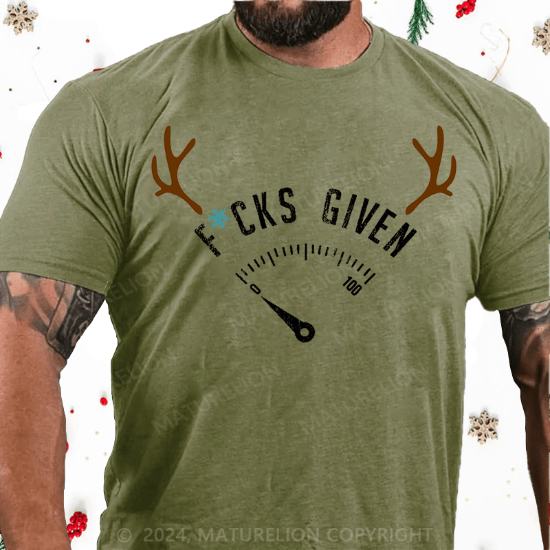 Matuerlion Christmas T-Shirt Fcks Given Cotton T-shirt