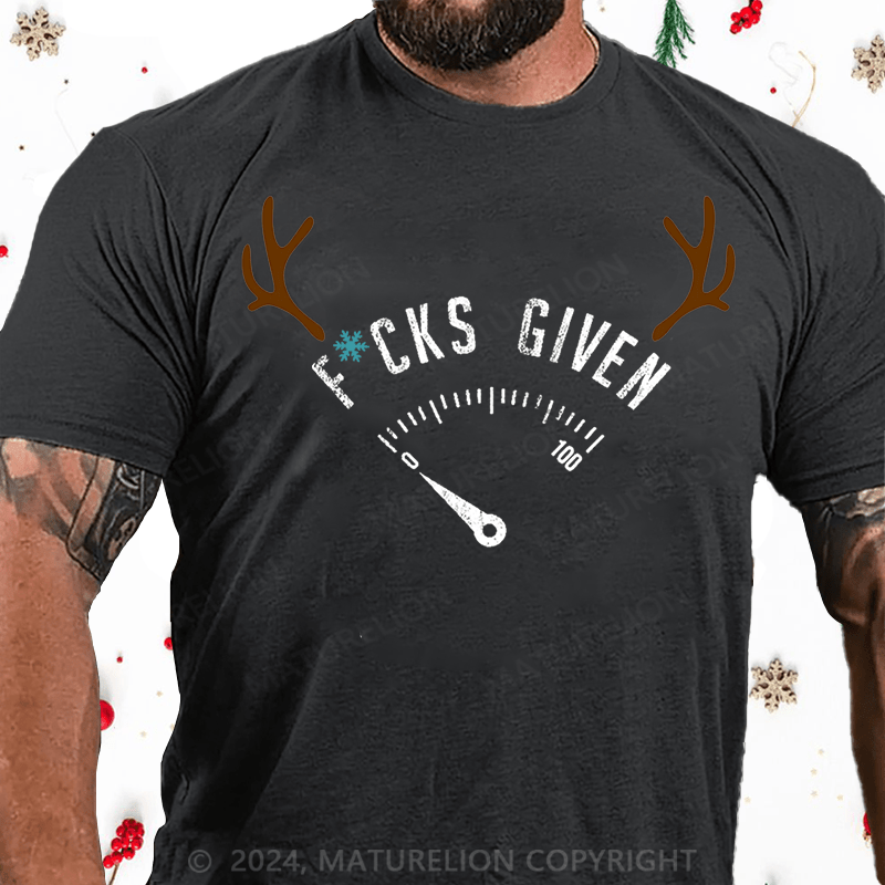 Matuerlion Christmas T-Shirt Fcks Given Cotton T-shirt