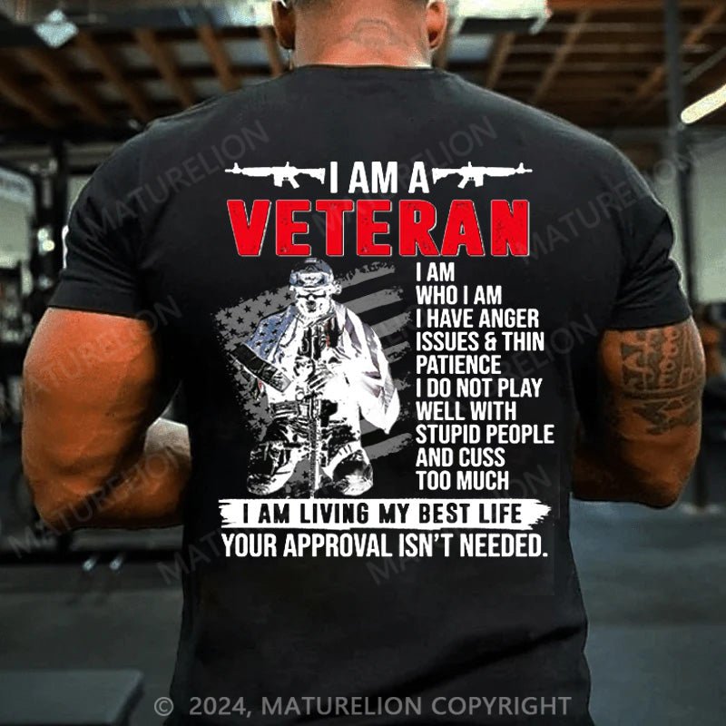 Maturelion Men's T-Shirt Am A Veteran Unisex Shirt