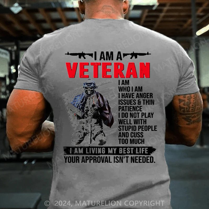 Maturelion Men's T-Shirt Am A Veteran Unisex Shirt
