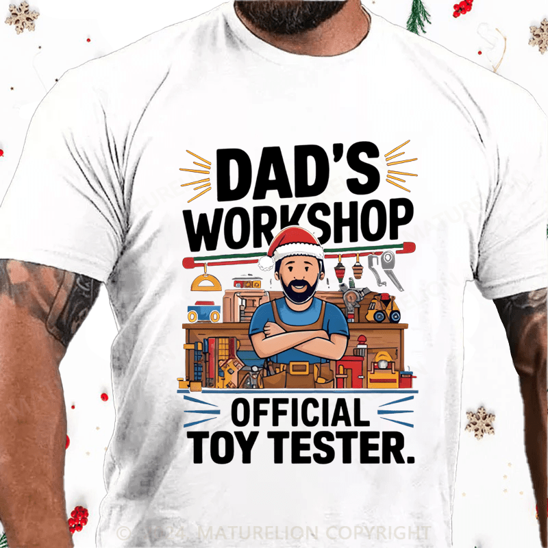 Maturelion Christmas T-Shirt Dad's Workshop T-Shirt