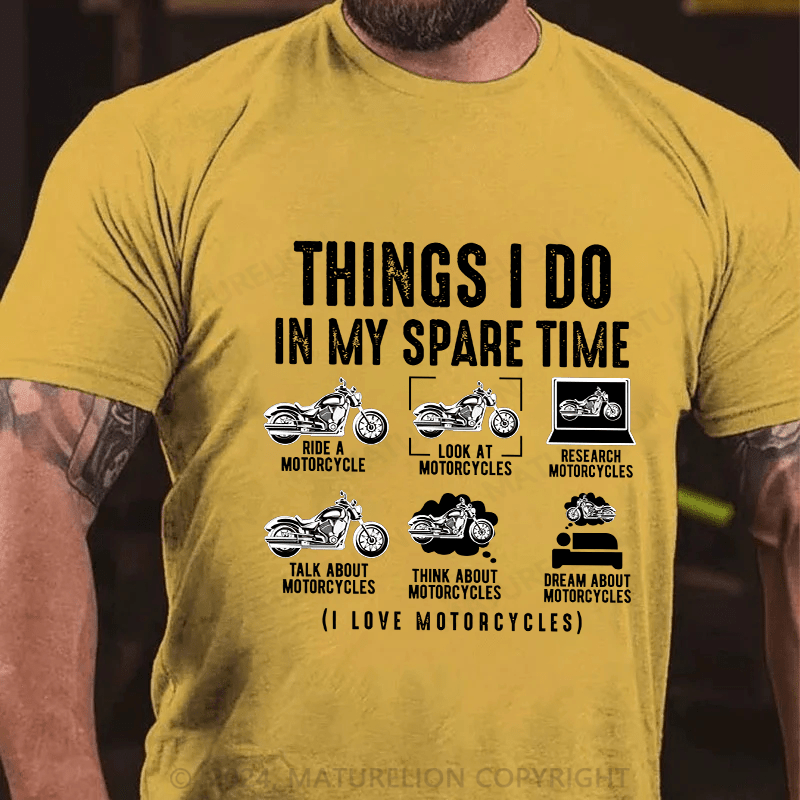 Maturelion Men's T-Shirt Things I Do In My Spare Time Cotton T-Shirt