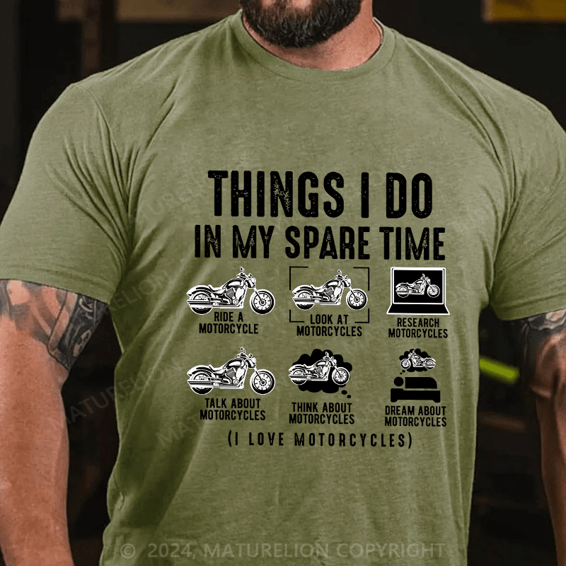 Maturelion Men's T-Shirt Things I Do In My Spare Time Cotton T-Shirt