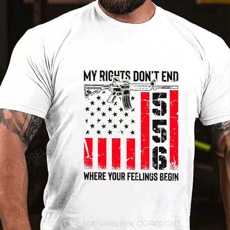 Maturelion Men's T-Shirt My Rights Don't End Cotton T-Shirt