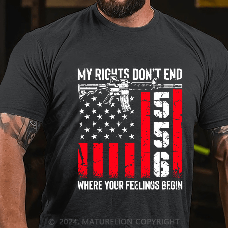 Maturelion Men's T-Shirt My Rights Don't End Cotton T-Shirt