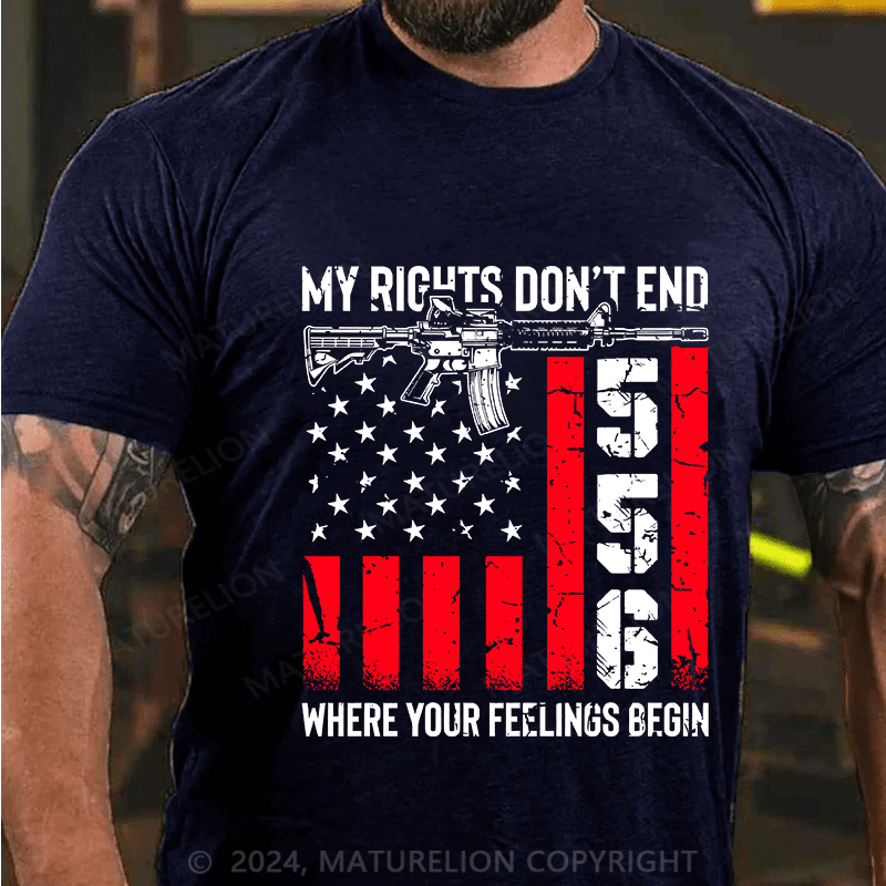Maturelion Men's T-Shirt My Rights Don't End Cotton T-Shirt