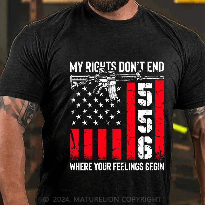 Maturelion Men's T-Shirt My Rights Don't End Cotton T-Shirt
