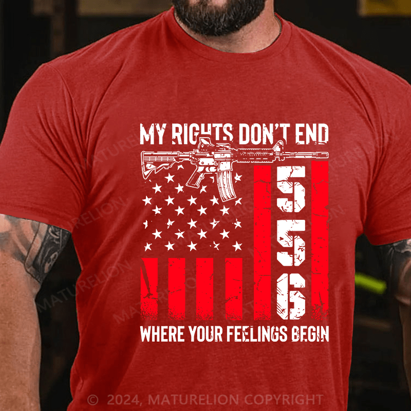 Maturelion Men's T-Shirt My Rights Don't End Cotton T-Shirt