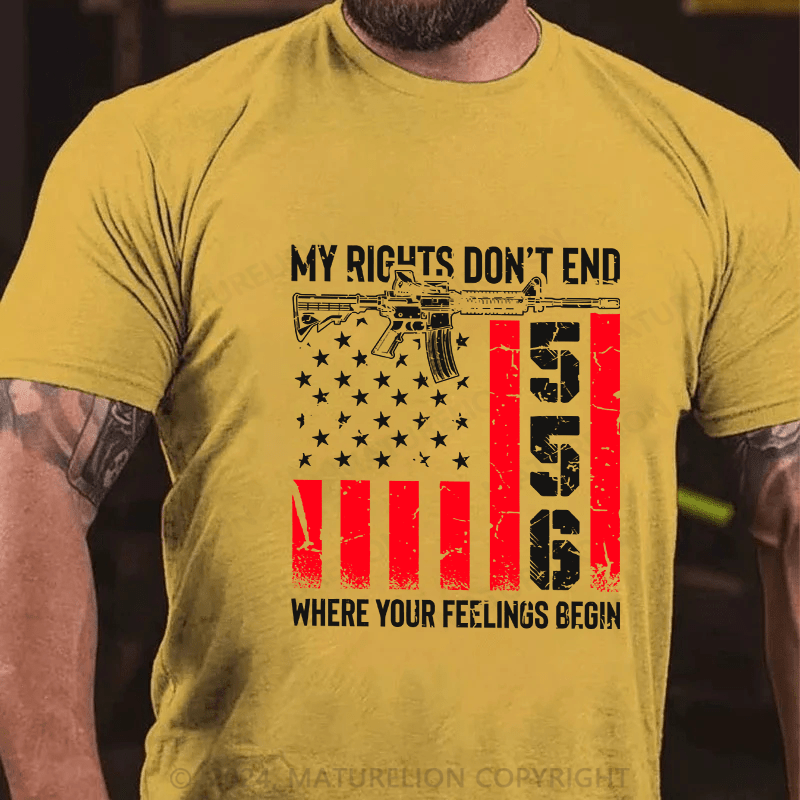 Maturelion Men's T-Shirt My Rights Don't End Cotton T-Shirt