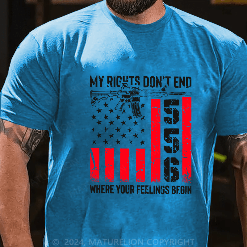 Maturelion Men's T-Shirt My Rights Don't End Cotton T-Shirt