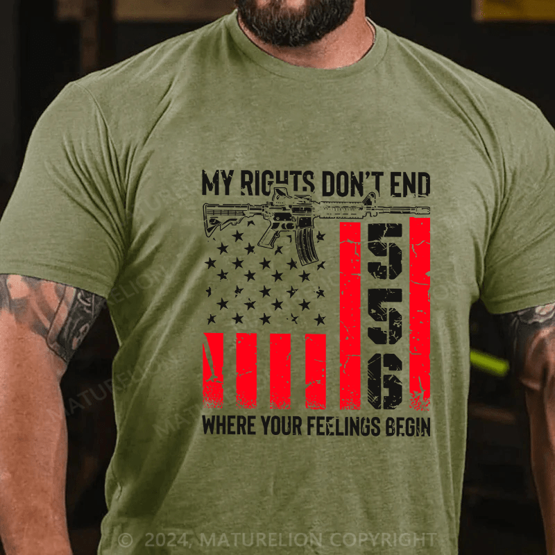 Maturelion Men's T-Shirt My Rights Don't End Cotton T-Shirt
