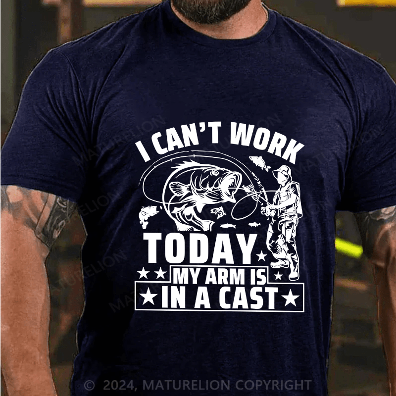 Maturelion Men's T-Shirt I Can't Work Today Cotton T-Shirt