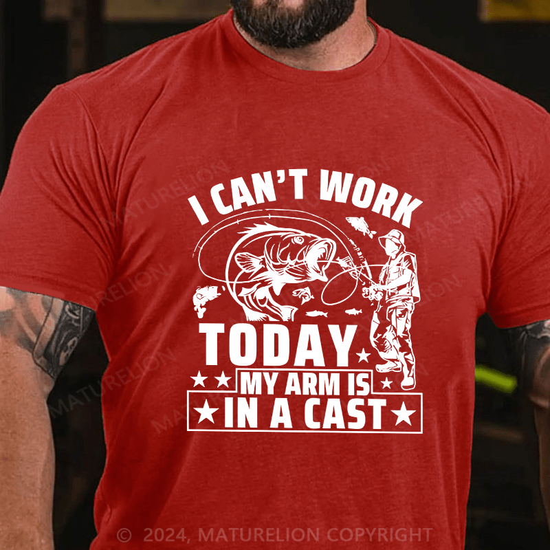 Maturelion Men's T-Shirt I Can't Work Today Cotton T-Shirt