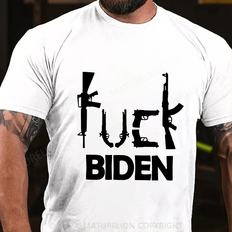 Maturelion Men's T-Shirt Fuck Biden Cotton T-Shirt