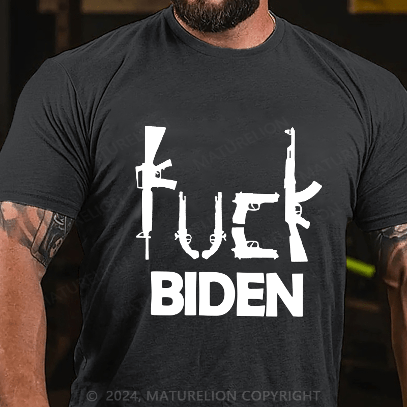 Maturelion Men's T-Shirt Fuck Biden Cotton T-Shirt