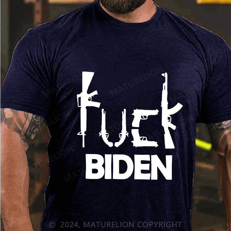 Maturelion Men's T-Shirt Fuck Biden Cotton T-Shirt