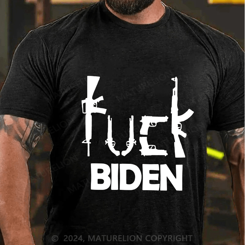 Maturelion Men's T-Shirt Fuck Biden Cotton T-Shirt
