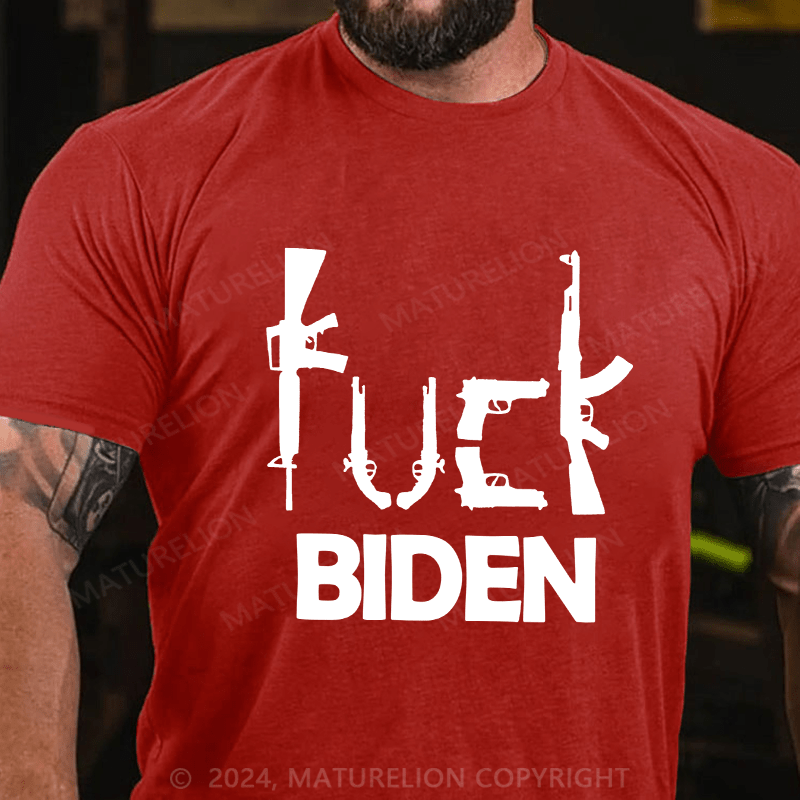 Maturelion Men's T-Shirt Fuck Biden Cotton T-Shirt