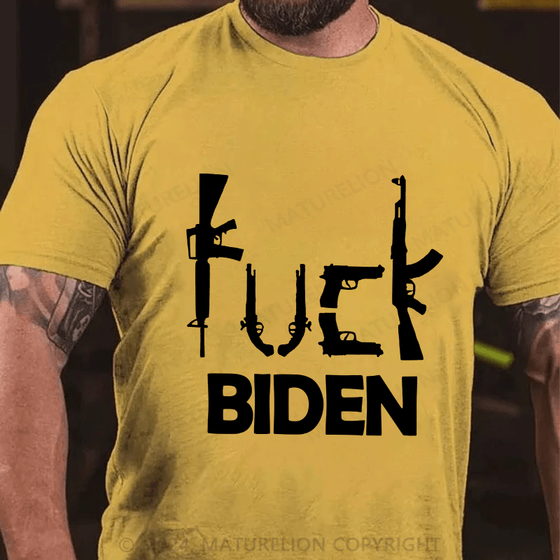 Maturelion Men's T-Shirt Fuck Biden Cotton T-Shirt