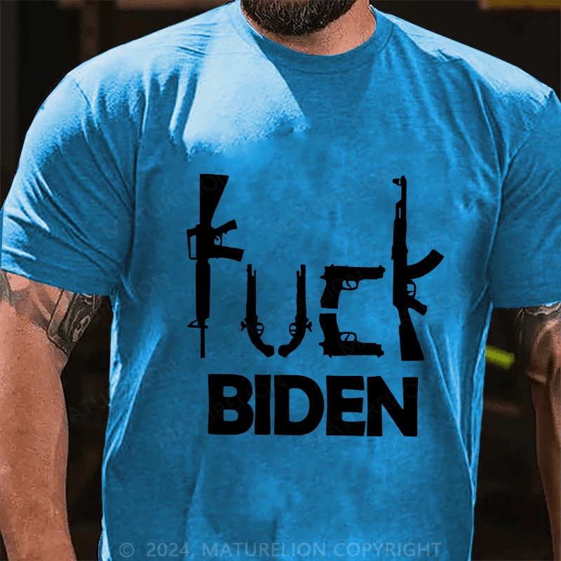 Maturelion Men's T-Shirt Fuck Biden Cotton T-Shirt