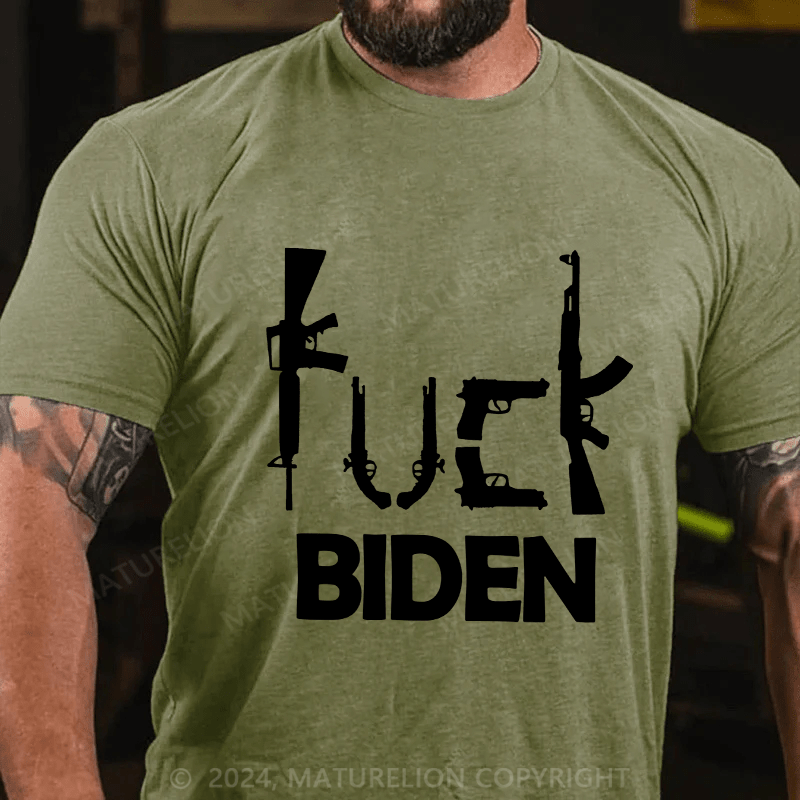 Maturelion Men's T-Shirt Fuck Biden Cotton T-Shirt