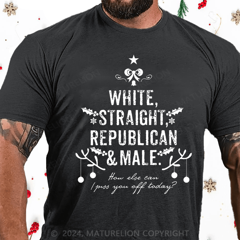 Maturelion Christmas T-Shirt How Else Can I Piss You Off Today Funny Sarcastic Cotton T-shirt