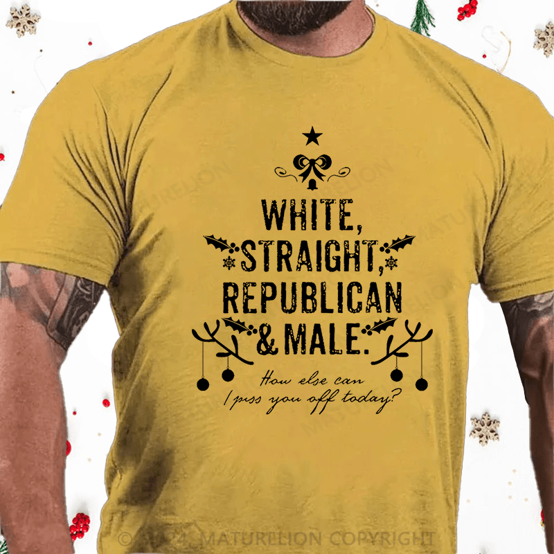 Maturelion Christmas T-Shirt How Else Can I Piss You Off Today Funny Sarcastic Cotton T-shirt