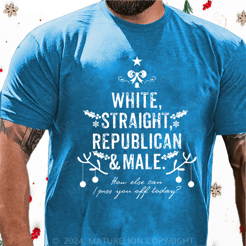 Maturelion Christmas T-Shirt How Else Can I Piss You Off Today Funny Sarcastic Cotton T-shirt