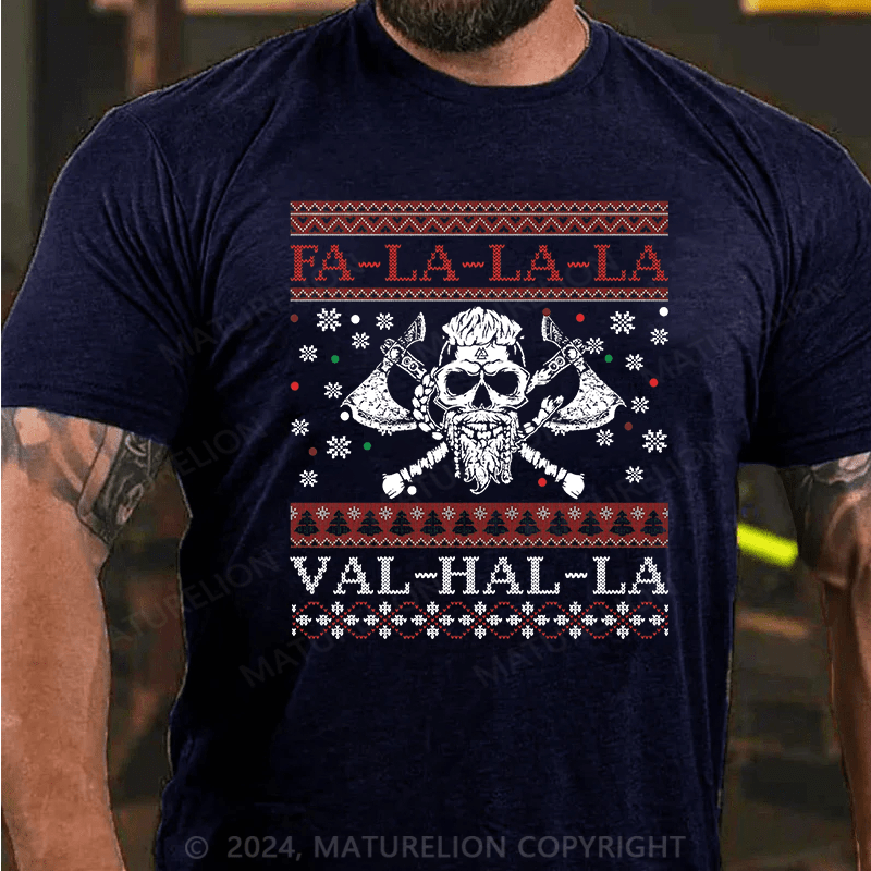 Maturelion Men's T-Shirt Falalala Valhalla La Ugly Cotton T-shirt