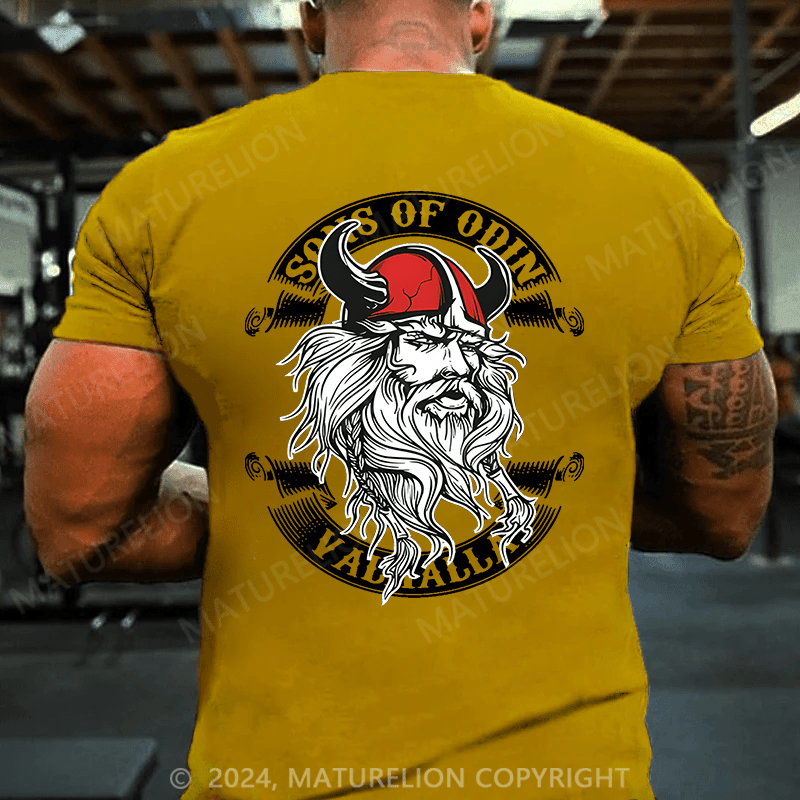 Maturelion Christmas T-Shirt Norse Mythology Face Viking Design Viking T-Shirt