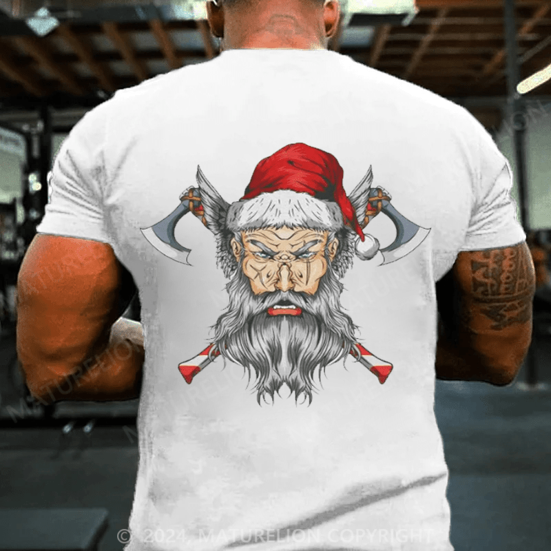 Maturelion Christmas T-Shirt Santa Viking T-shirt
