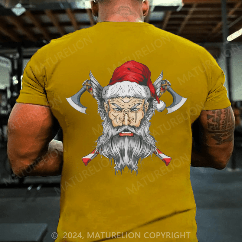 Maturelion Christmas T-Shirt Santa Viking T-shirt