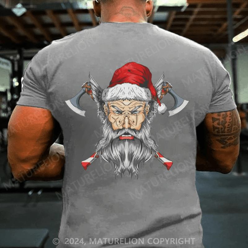Maturelion Christmas T-Shirt Santa Viking T-shirt