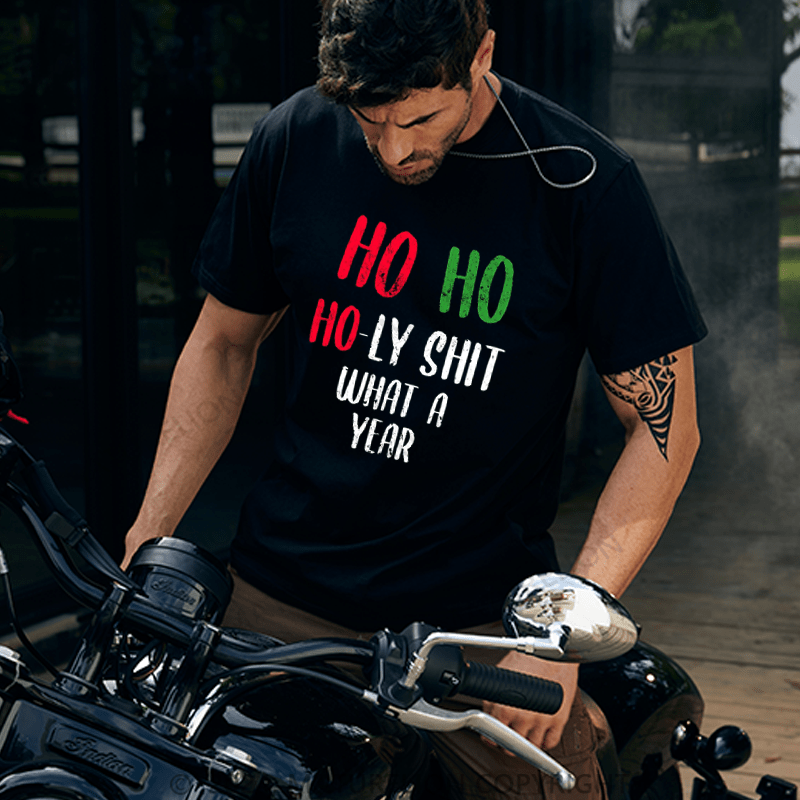 Maturelion Christmas T-Shirt Ho Ho Holy Crap Merch&Gifts for Sale