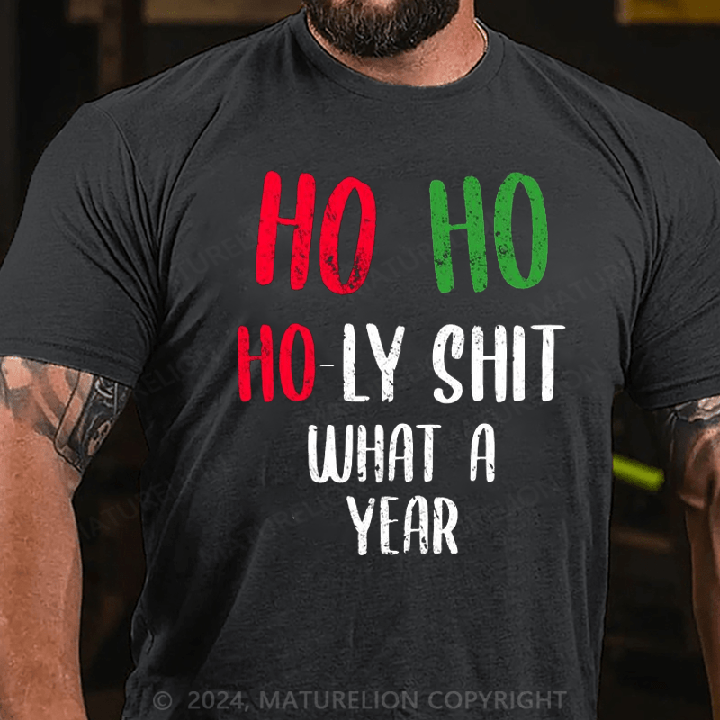 Maturelion Christmas T-Shirt Ho Ho Holy Crap Merch&Gifts for Sale