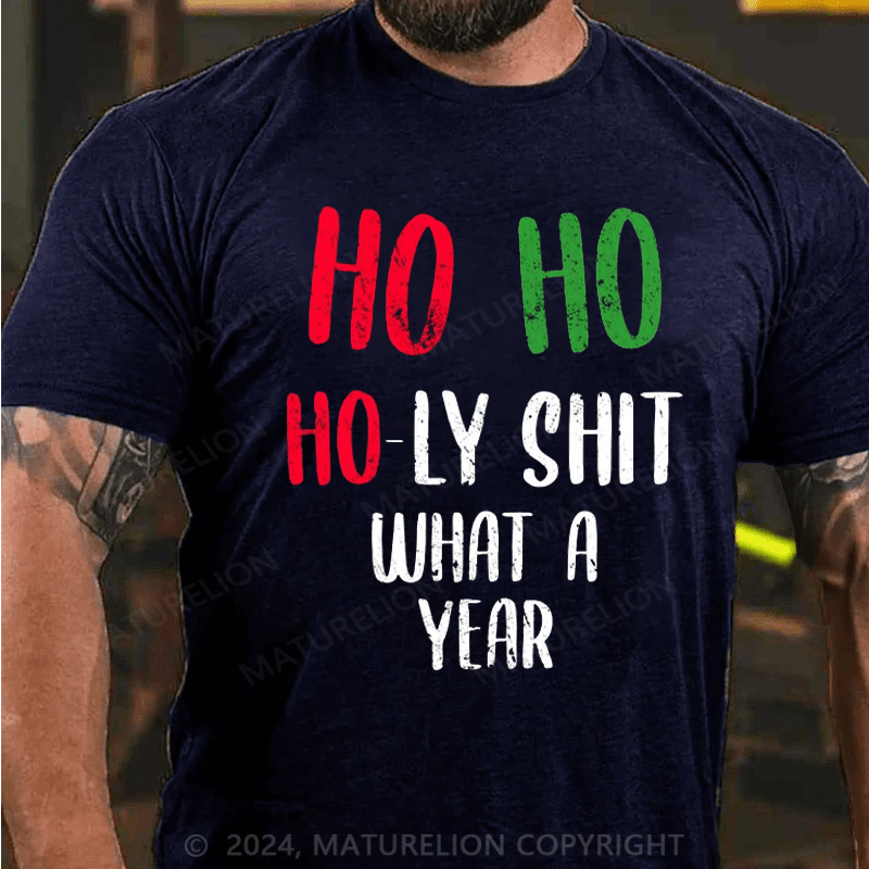 Maturelion Christmas T-Shirt Ho Ho Holy Crap Merch&Gifts for Sale