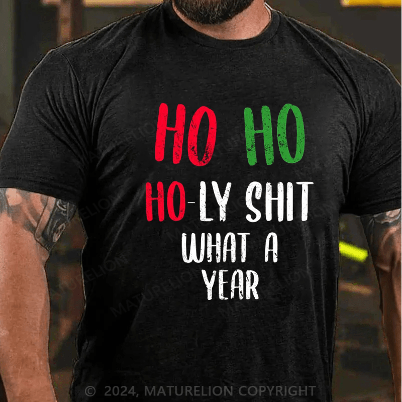 Maturelion Christmas T-Shirt Ho Ho Holy Crap Merch&Gifts for Sale