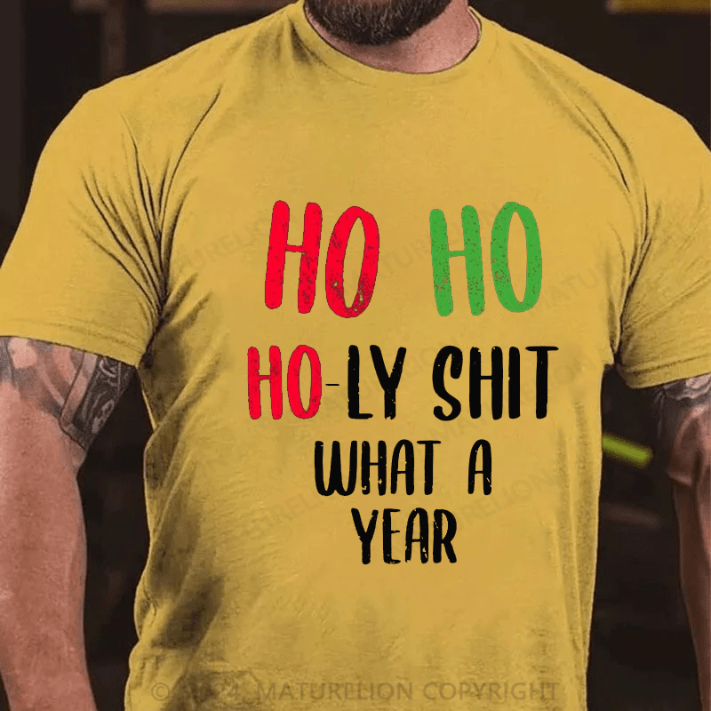 Maturelion Christmas T-Shirt Ho Ho Holy Crap Merch&Gifts for Sale