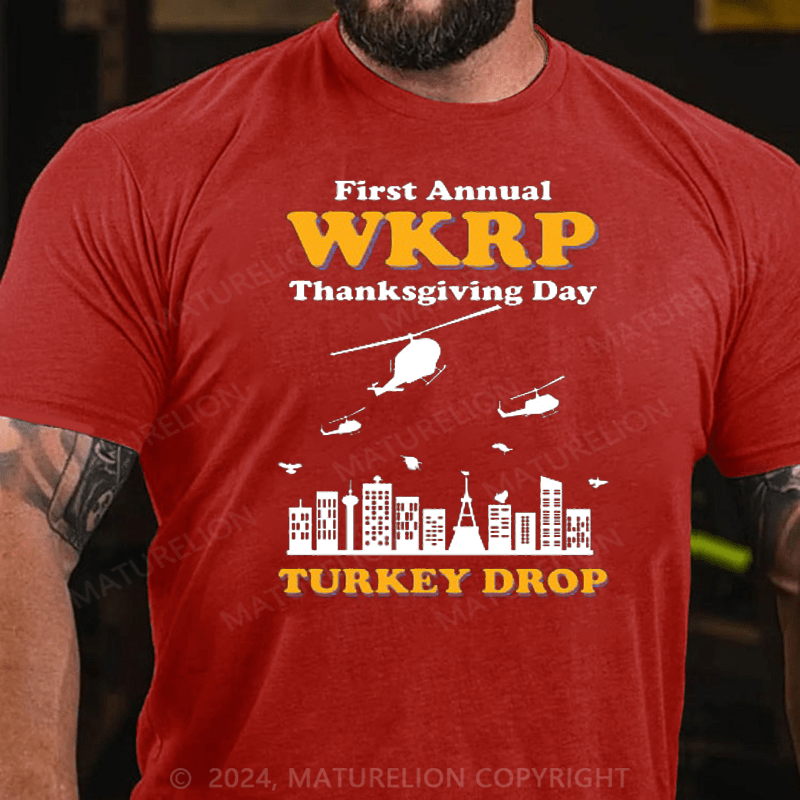 Maturelion Men's T-Shirt WKRP Turkey Dropt T-Shirt