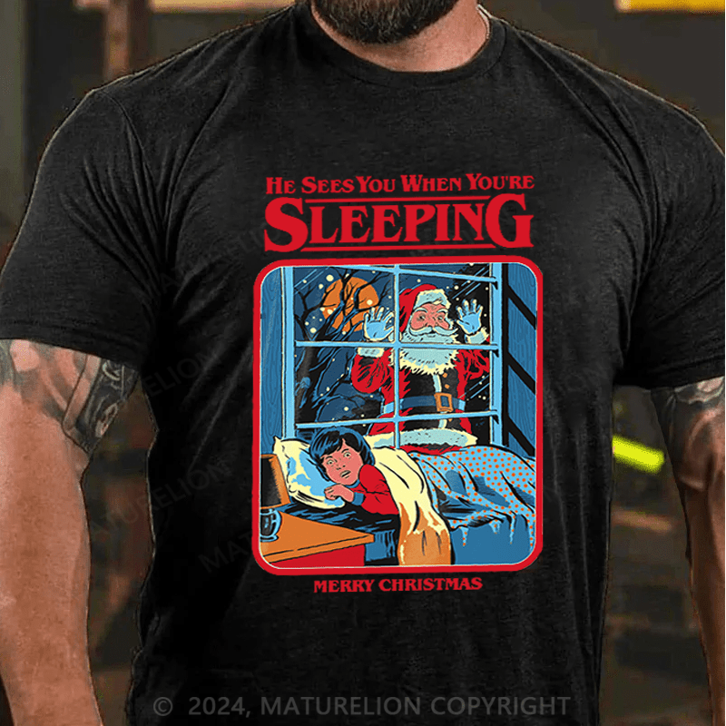 Maturelion Christmas T-Shirt Steven Rhodes He Sees You T-Shirt