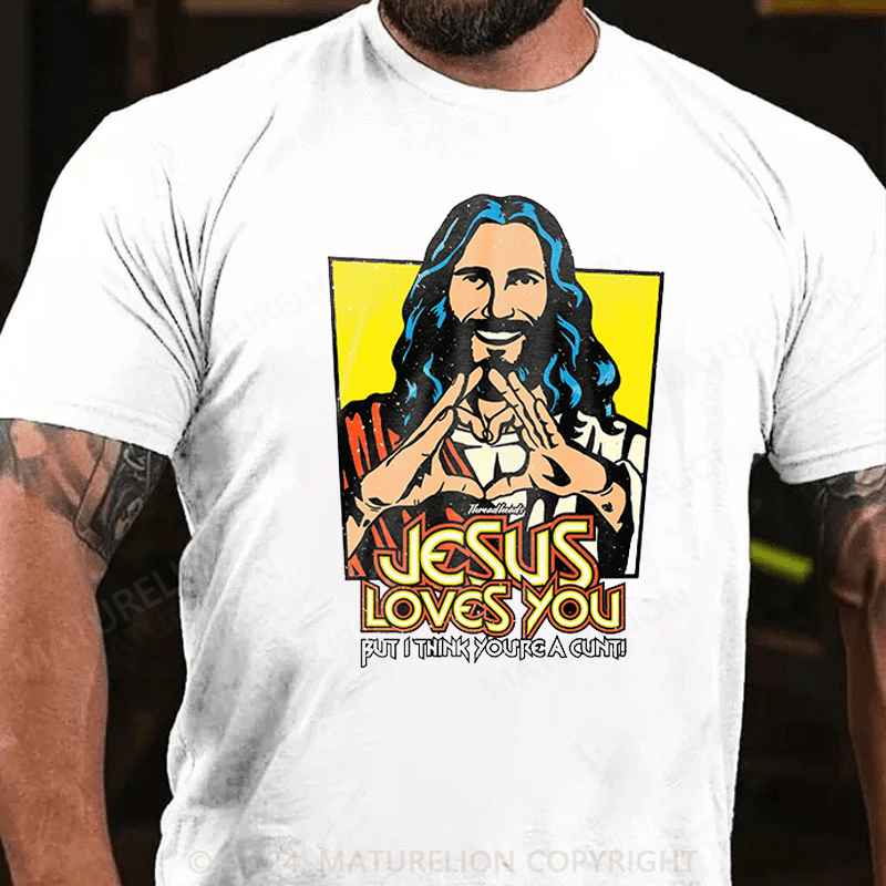Maturelion Christmas T-Shirt Jesus Loves You T-Shirt