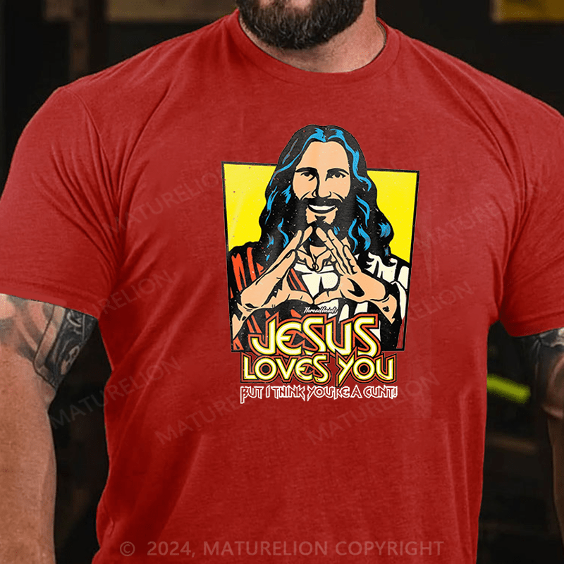 Maturelion Christmas T-Shirt Jesus Loves You T-Shirt