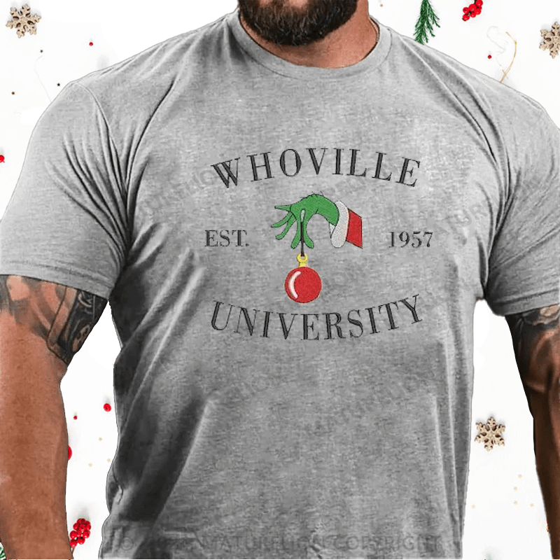 Maturelion Christmas T-Shirt Christmas Embroidery T-Shirt