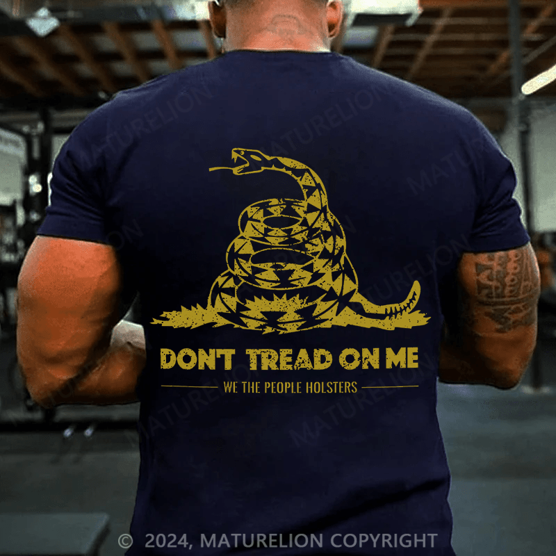 Maturelion Men's T-Shirt Dont Tread On Me Gadsden Flag Short Sleeve Shirt