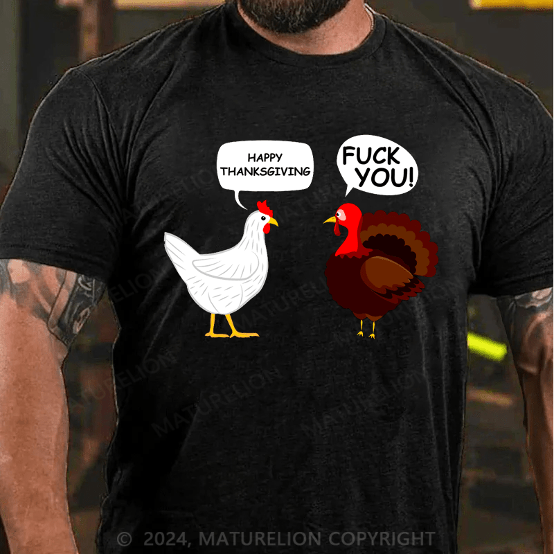 Maturelion Thanksgiving T-Shirt Funny Thanksgiving I Heart Thicc Thighs T-Shirt