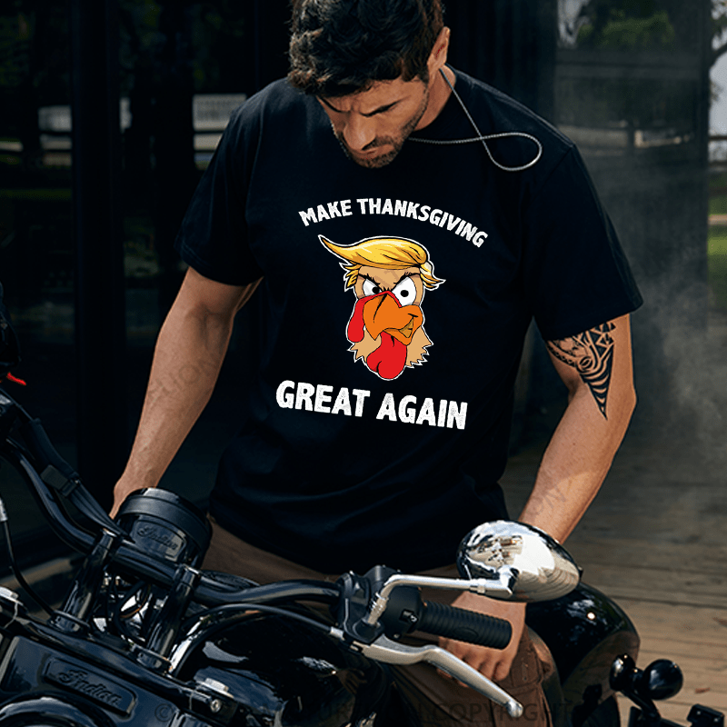 Maturelion Thanksgiving T-Shirt Make Thanksgiving Great Again Donald Trump T-Shirt