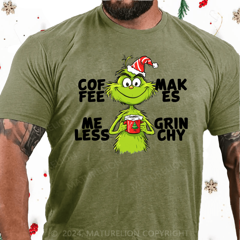 Maturelion Christmas T-Shirt Grinchy Coffee T-Shirt