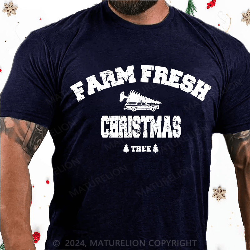 Maturelion Christmas T-Shirt Farm Fresh Christmas Trees Shirt
